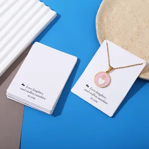Minimalist heart pendant necklace with blessing card, elegant jewelry set for daily wear.