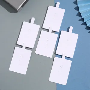 White blank ring display cards foldable jewelry packaging cards holder for rings and studs