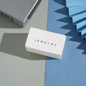 White paper jewelry display cards detail shot, multi-hole design for earrings and necklaces.
