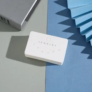 White jewelry display cards multi-hole paper cards for earrings packaging display new item