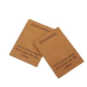 Cartoline di imballaggio per gioielli in carta kraft con testo di benedizione.