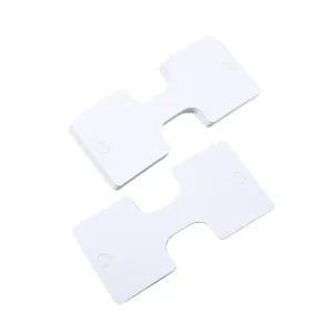 Minimalist blank necklace folding cards for hair ties and scrunchies packaging cardstock.