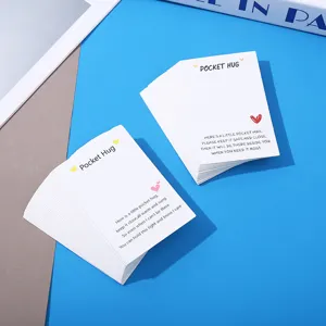 Pocket hug greeting cards with lovely poem text, ideal for small gift packaging and resin crafts.