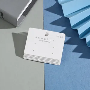 White earring display cards paper multi-hole packaging cards for jewelry studs and necklaces
