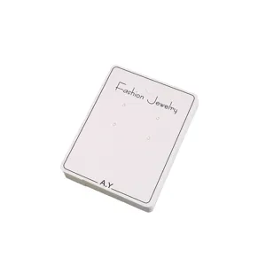White paper card for earring display, minimalist design, ideal for jewelry packaging and DIY use.