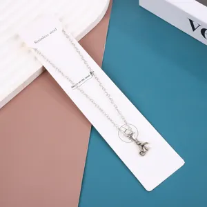 Minimalist White Long Necklace Bracelet Packaging Cardstock OPP Bag Jewelry Display Cards Holder Accessories