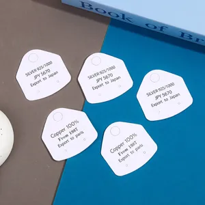 Special paper earring display cards white shaped packaging for jewelry studs and eardrops