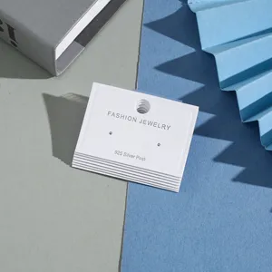 White earring display cards paper packaging multi-hole jewelry holder for studs hanging