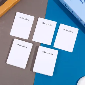 White necklace display cards, simple fashion jewelry packaging cards for retail.