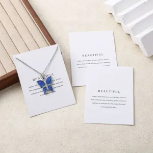 Cartes de Présentation de Collier en Carton Blanc Minimaliste Cartes Suspendues Carrées Pour Emballage de Bijoux Présentation