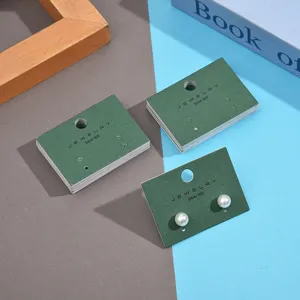 Green earring display cards paper packaging cards with S925 text for jewelry display