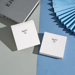 White multi-hole earring display cards smile paper cardstock jewelry packaging wholesale
