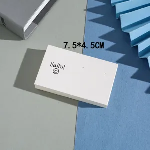 White paper earring display cards with multi-hole stud holder card stock 7.5x4.5cm wholesale