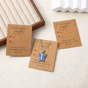 Vintage Kraft Paper Jewelry Display Cards For Bracelets Necklaces Packaging Blessing Message Cards Craft Cards