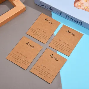 Kraft paper Aries jewelry display cards set, vintage zodiac packaging cards for earrings necklaces.