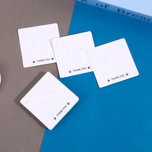White paper earring display cards set minimalist jewelry packaging cards for retail wholesale.