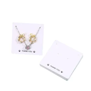 Fashion jewelry display cards set with necklace earring hanging cards simple white packaging.