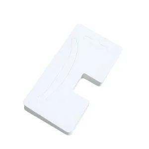 White blank cardboard card for hair claw clip, large hair accessory packaging display holder.