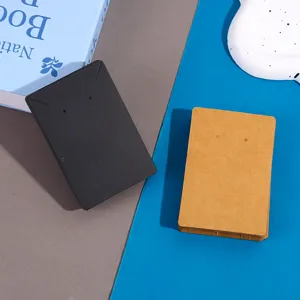 Blank kraft and black jewelry display cards for earrings necklaces studs packaging retail.