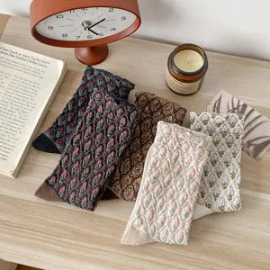 Katoenen sokken met ruitpatroon, comfortabele mid-tube casual sokken voor dagelijks.