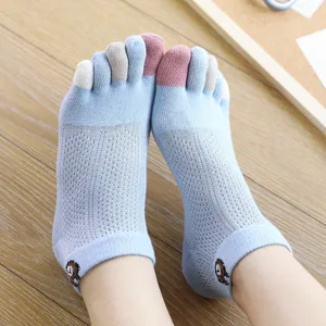 Chaussettes orteils en coton respirant pour femmes, socquettes filet design mignon.