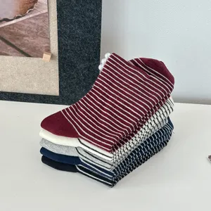 Striped stacked socks for women autumn winter cute japanese style sweet stackable cotton socks