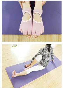 Women's open-back yoga five-toe socks professional non-slip cotton sports socks