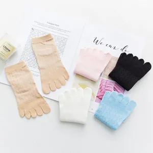 Women breathable five toe socks pure cotton mesh short boat socks multicolor set