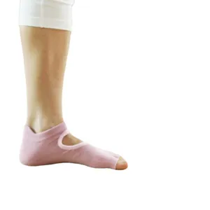 Women's professional open toe pink yoga socks backless anti-slip fitness sports socks.