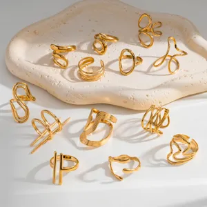 Europäischer und amerikanischer Edelstahl Welle geöffnete Ringe modischer Damenschmuck