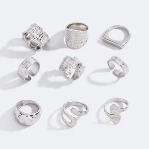 Minimalistische Roestvrijstalen Open Ring Voor Dames Goud Zilver Verguld Geometrisch Statement Mode Sieraden Vingerring Cadeau