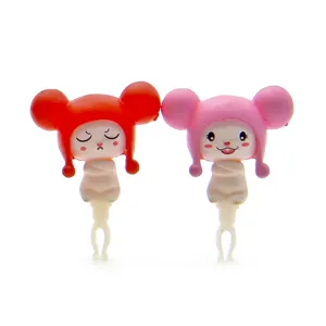Schattige Cartoon Anime Telefoon Stofdop van PVC Hars Miniatuur Figuur Koppel Ontwerp Universele 3.5mm Koptelefoon Jack Beschermer