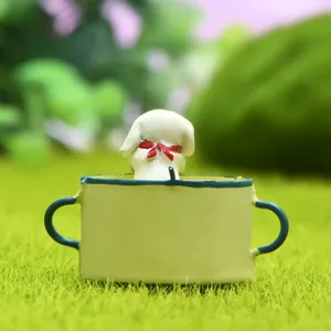Süße Harz Welpe Figur hängende Tasse Ornament für Garten Moos Sukkulente Dekoration Requisite.