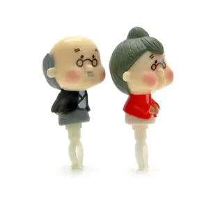 Cute old couple cartoon phone dust plug 3.5mm universal accessory high quality detail view