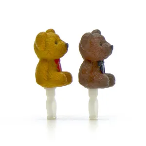 Cute cartoon teddy bear couple plug decor, charming mini figurine design for versatile use.
