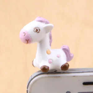Cute cartoon spotted pony detail shot, 3.5mm headphone jack dust plug for phone and computer.
