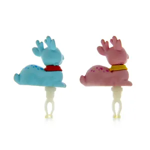 Cute cartoon deer 3.5mm phone dust plug couple set, charming accessories for mobile devices.