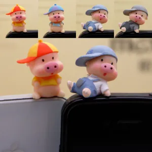 Mignon Cochon de Dessin Animé Résine Bouchon Anti-Poussière Animal Mignon Ornement de Bureau Multi Style Accessoire de Décoration de Téléphone Cadeau