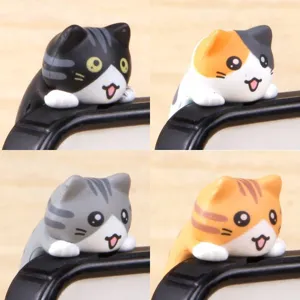 Schattige Cartoon Kat Telefoon Stofplug PVC Dier Figuur Universele Koptelefoonaansluiting Beschermer Desktop Ornament