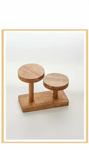 Wooden jewelry display stand multi tier desktop organizer storage rack for figures and toys
