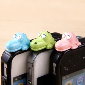 Cute Cartoon Crocodile Phone Dust Plug Universal Headphone Jack Protector ABS Resin Phone Charm Accessory