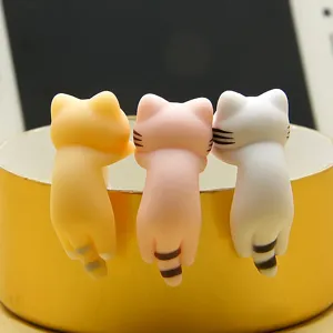 Cute cat phone dust plug, adorable hanging resin kitten charms for mobile devices and headphone jack.