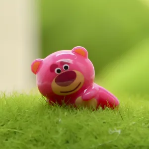 Schattige roze aardbei beer stofplug cartoon figuur schattige telefoon accessoire