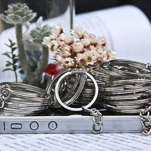 DIY Metall Schlüsselanhänger Ring Karabinerverschluss Spaltring Schmuckherstellung Zubehör