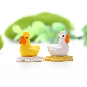 Miniatures figurines de poulet en résine pour micro paysage, décoration de plantes et bricolage.