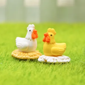 Mini figurine poulet en résine détail, mignon animal micro paysage bonsai déco DIY