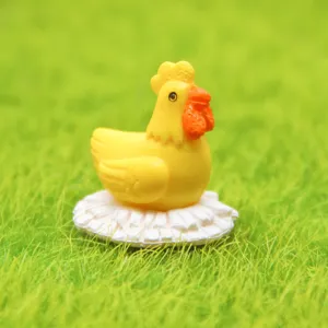 Mini figurine de poulet en résine pour micro paysage de plantes grasses bricolage