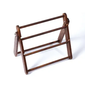 Wooden multi-tier headband and scrunchie display stand, foldable jewelry organizer rack.