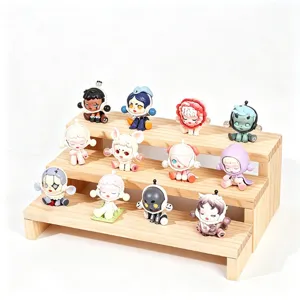 ÉPRESENTOIR ÉTAGÉ EN BOIS MASSIF POUR FIGURINES ET BIJOUX SUPPORT DE RANGEMENT 3 NIVEAUX