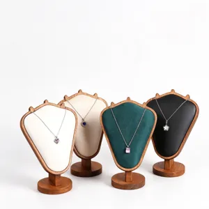 Holz Ziegenhorn Halskette Display Ständer Walnuss Naturholz Schmuck Büste Halter Für Schaufenster Einzelhandel Geschäft Zuhause
